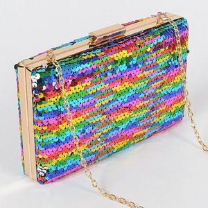 Rainbow Sequin Clutch